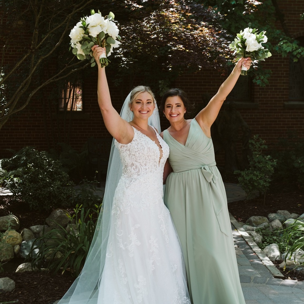 Sage Green Gabby Kennedy Blue Bridesmaid Dress